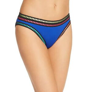 La Blanca Women Threading Along Swim Bikini Bottoms Blue Size 8 15320